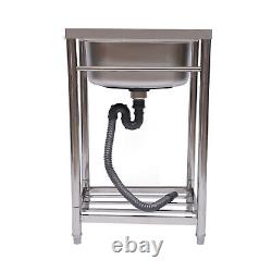 1 Compartment Commercial Single Bowl Hand Wash Sink Basin Freestanding Sink