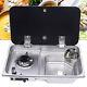 1 Gas Burners Rv Stove, Stainless Sink Hand Wash Basin Kitchen Basin Sink Withlid
