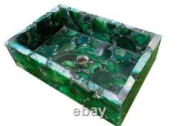 18 x 12 Green Agate Sink / Wash Basin Gemstones Handmade Bathroom & Home Decor