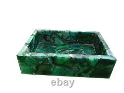 18 x 12 Green Agate Sink / Wash Basin Gemstones Handmade Bathroom & Home Decor