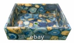 18 x 12x 5 Blue & yellow Agate Sink / Wash Basin Gemstones work Home Decor