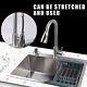 24inch Kitchen Sink Single Bow Undermount Basin Faucet Wash Set Stainless Steel