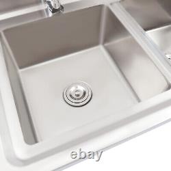 35.8inch Commercial Catering Sink Stainless Steel Kitchen Double Bowl Wash Basin