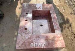 36 x 24 Rose Quartz Sink Wash Basin / Counter Top Sink Natural Stones decor