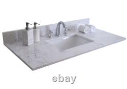 37x22 Bathroom Stone Vanity Top withUndermount Ceramic Sink, Backsplash Wash Basin