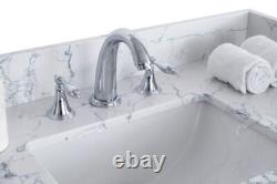 37x22 Bathroom Stone Vanity Top withUndermount Ceramic Sink, Backsplash Wash Basin