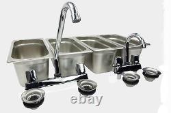 4 Compartment Concession Sink Portable 4 Traps Hand Washing Food Truck Trailer