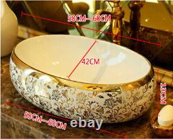 600mm Oval Wahsbasin Countertop Sink Porcelain Ceramic Wash Basin 004B