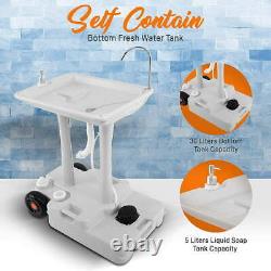 8 Gallon Portable Wash Sink Camping Garden Washing Station Hand Basin Stand