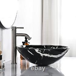 Aquaterior Tempered Glass Vessal Sink Bathroom Washing Bowl Hotel Basin AQT0122