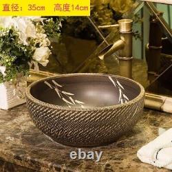 Art Design Bathroom Ceramic Basin Sink Wash Basin Vessel Sink With Faucet