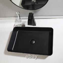 Artificial Stone Wash Basin Round Sink Black&White Bathroom Sinks Mixer Faucet