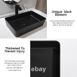 Artificial Stone Wash Basin Round Sink Black&White Bathroom Sinks Mixer Faucet