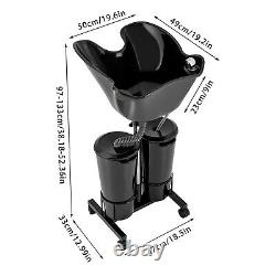 Backwash Shampoo Bowl Basin Portable Hairdress Spa Salon Hair Washing Sink Black