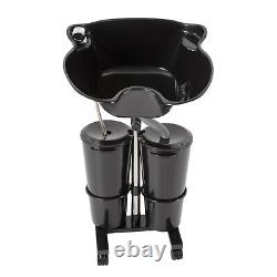 Backwash Shampoo Bowl Basin Portable Hairdress Spa Salon Hair Washing Sink Black