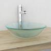 Basin Round Wash Vanity Sink Small Countertop Basin Tempered Glass Vidaxl