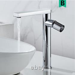 Basin Sink Faucet Hot Cold Wash Tap Mixer Swivel Spout Head Bathroom Deck Mount