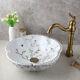 Bathroom Ceramic Wash Basin Vessel Sink Antique Brass Mixer Faucet/drain Set