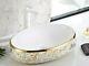 Bathroom Vessel Sink Above Counter Ceramic Porcelain Wash Basin Bowl Golden E024