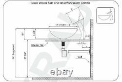 Black Bathroom Wash Basin Bowl Vessel Sink Combo Waterfall Mixer Tap Waste Drain