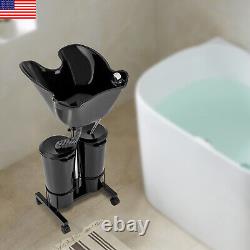 Black Portable Backwash Shampoo Bowl Basin Hairdress Spa Salon Hair Washing Sink