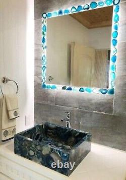 Blue Agate Wash Basin Sink For Bathroom And Kitchen Decor Interior