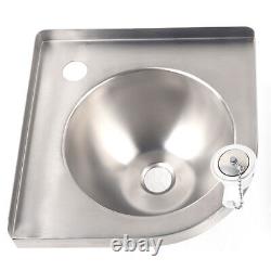 Boat Caravan RV Triangular Sink 304 Stainless Steel Wash Basin with Faucet NEW