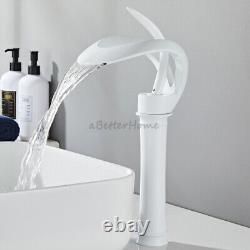 Brass Bathroom Countertop Wash Basin Faucets Wide Mouth Waterfall Sink Mixer Tap