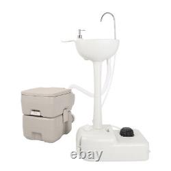 Camping Wash Set Portable 20L Flush Toilet Hand Wash Sink Basin Towel Holder