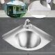 Caravan Rv Camper Corner Wash Basin Stainless Steel Triangular Sink With Faucet