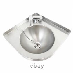 Caravan RV Camper Corner Wash Basin Stainless Steel Triangular Sink with Faucet