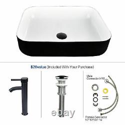 Ceramic Bathroom Vessel Sink Vanity Wash Basin ORB Faucet Pop-up Drain Combo US