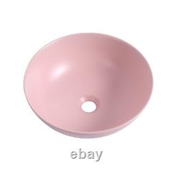 Ceramic Countertop Art Wash Basin, Vessel Sink(Matt Light Pink)