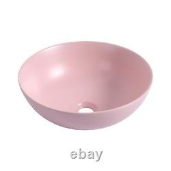 Ceramic Countertop Art Wash Basin, Vessel Sink(Matt Light Pink)