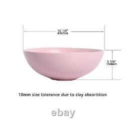 Ceramic Countertop Art Wash Basin, Vessel Sink(Matt Light Pink)