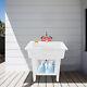 Cold & Hot Faucet Outdoor Wash Bowl Basin Freestanding Utility Sink Laundry Tub