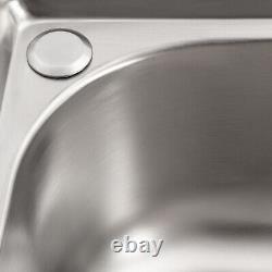 Commercial Hand Wash Sink Single Bowl Basin Stainless Steel Freestanding +Faucet