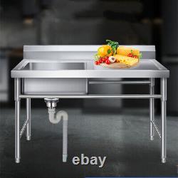 Commercial Single Bowl Stainless Hand Wash Sink Basin Freestanding Square Sink