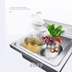 Commercial Single Bowl Stainless Hand Wash Sink Basin Freestanding Square Sink