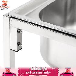 Commercial Single Bowl Stainless Steel Hand Wash Sink Basin Freestanding &Faucet