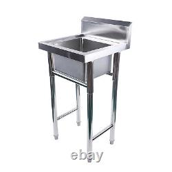 Commercial Single Tank Stainless Steel Sink Wash Basin For Restaurant Kitchen