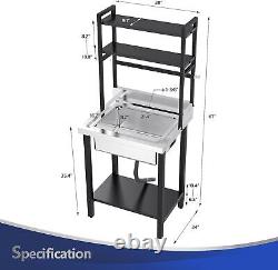 Commercial Sink Stainless Steel Sink with Shelves and Spacious Washing Basin NEW