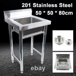 Commercial Sink Stainless Steel Utility Bowl Wash Basin Cafe Laundry Sink 20'