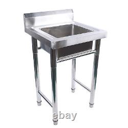 Commercial Sink Stainless Steel Utility Bowl Wash Basin Cafe Laundry Sink 20'