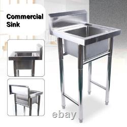 Commercial Sink Stainless Steel Utility Sink 1-Compartment Washing Hand Basin