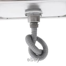 Commercial Stainless Kitchen Sink, Washing Bowl with Drain Strainer & Faucet