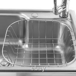 Commercial Stainless Steel Single Bowl Hand Wash Sink Basin Freestanding +Faucet