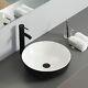 Elecwish Bathroom Ceramic Vessel Sink Basin Bowl Wash Faucet Pop Up Drain Combo