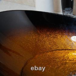 FA Black Bathroom Oval Glass Vessel Sinks Wash Basin Combo Mixer Tap Drain Set