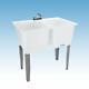 Freestanding Twin Bowl Laundry Tub Sink Washing Mustee Utility Garage Drain New